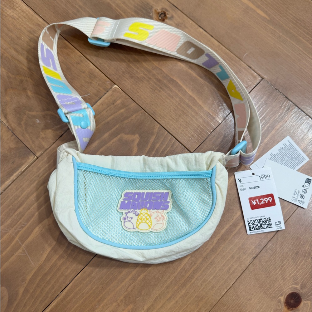 H&M Cream and Light Blue Kids Belt Bag